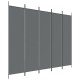 5 paneles antracitszürke szövet térelválasztó 250x200 cm 5 paneles antracitszürke szövet térelválasztó 250x200 cm