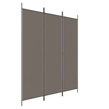 3 paneles antracitszürke szövet térelválasztó 150 x 220 cm