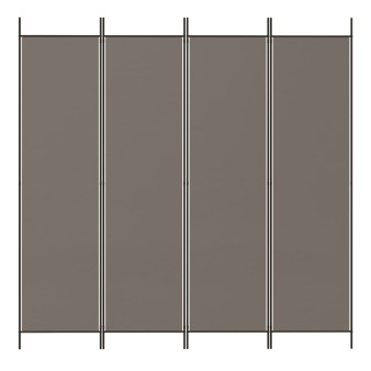 4 paneles antracitszürke szövet térelválasztó 200x220 cm