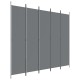 5 paneles antracitszürke szövet térelválasztó 250 x 220 cm 5 paneles antracitszürke szövet térelválasztó 250 x 220 cm