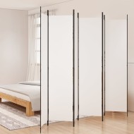 6 paneles fehér szövet térelválasztó 250 x 220 cm