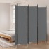 6 paneles antracitszürke szövet térelválasztó 300 x 220 cm