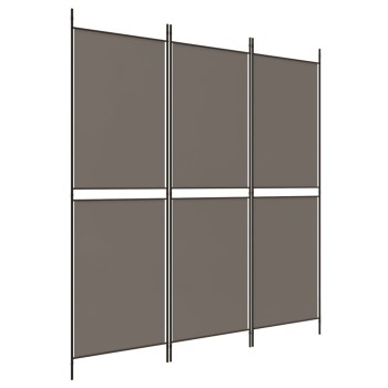 3 paneles antracitszürke szövet térelválasztó 150x180 cm
