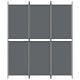 3 paneles antracitszürke szövet térelválasztó 150x180 cm