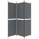 3 paneles antracitszürke szövet térelválasztó 150x180 cm