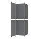3 paneles antracitszürke szövet térelválasztó 150x180 cm
