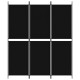 3 paneles fekete szövet térelválasztó 150x180 cm