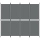 4 paneles antracitszürke szövet térelválasztó 200 x 180 cm
