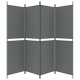 4 paneles antracitszürke szövet térelválasztó 200 x 180 cm