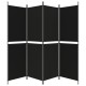4 paneles fekete szövet térelválasztó 200 x 180 cm