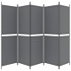 5 paneles antracitszürke szövet térelválasztó 250x180 cm