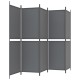 5 paneles antracitszürke szövet térelválasztó 250x180 cm