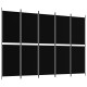 5 paneles fekete szövet térelválasztó 250x180 cm