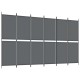 6 paneles antracitszürke szövet térelválasztó 300x180 cm