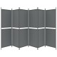 6 paneles antracitszürke szövet térelválasztó 300x180 cm