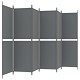 6 paneles antracitszürke szövet térelválasztó 300x180 cm