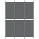 3 paneles antracitszürke szövet térelválasztó 150 x 200 cm