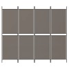 4 paneles antracitszürke szövet térelválasztó 200x200 cm