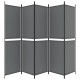 5 paneles antracitszürke szövet térelválasztó 250x200 cm 5 paneles antracitszürke szövet térelválasztó 250x200 cm