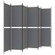 6 paneles antracitszürke szövet térelválasztó 300x200 cm