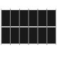 6 paneles fekete szövet térelválasztó 300x200 cm