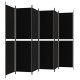 6 paneles fekete szövet térelválasztó 300x200 cm