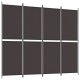 4 paneles barna szövet paraván 200x220 cm