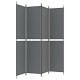 4 paneles antracitszürke szövet térelválasztó 200x220 cm