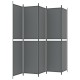 5 paneles antracitszürke szövet térelválasztó 250 x 220 cm