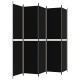 5 paneles fekete szövet térelválasztó 250x220 cm