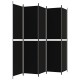 5 paneles fekete szövet térelválasztó 250x220 cm