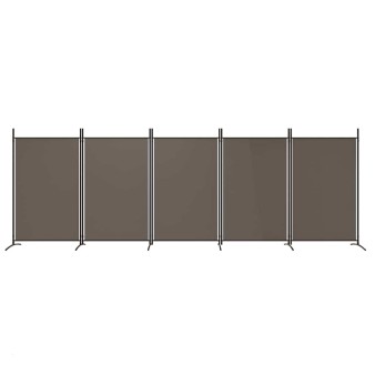 5 paneles antracitszürke szövet térelválasztó 433x180 cm