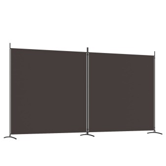 2 paneles barna szövet paraván 348x180 cm