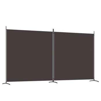 2 paneles barna szövet paraván 348x180 cm