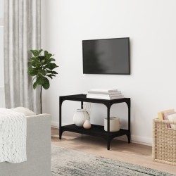 Fekete szerelt fa és acél tv-szekrény 60 x 33 x 41 cm