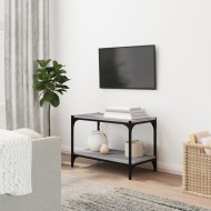 Szürke sonoma színű szerelt fa és acél tv-szekrény 60x33x41 cm