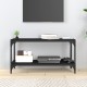 Fekete szerelt fa és acél tv-szekrény 80 x 33 x 41 cm Fekete szerelt fa és acél tv-szekrény 80 x 33 x 41 cm