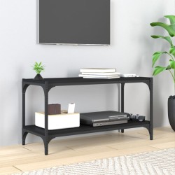 Fekete szerelt fa és acél tv-szekrény 80 x 33 x 41 cm