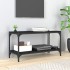 Fekete szerelt fa és acél tv-szekrény 80 x 33 x 41 cm
