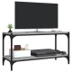 Szürke sonoma színű szerelt fa és acél tv-szekrény 80x33x41 cm Szürke sonoma színű szerelt fa és acél tv-szekrény 80x33x41 cm