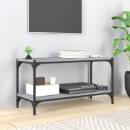 Szürke sonoma színű szerelt fa és acél tv-szekrény 80x33x41 cm