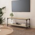 Sonoma tölgy színű szerelt fa és acél tv-szekrény 100x33x41 cm
