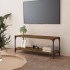 Füstös tölgy színű szerelt fa és acél tv-szekrény 100x33x41 cm