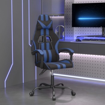 Fekete és kék műbőr forgó játékszék
