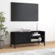 Fekete tömör újrahasznosított fenyőfa tv-szekrény 90x30x40 cm