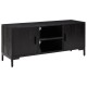Fekete tömör újrahasznosított fenyőfa tv-szekrény 110x35x48 cm Fekete tömör újrahasznosított fenyőfa tv-szekrény 110x35x48 cm