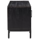 Fekete tömör újrahasznosított fenyőfa tv-szekrény 110x35x48 cm Fekete tömör újrahasznosított fenyőfa tv-szekrény 110x35x48 cm