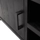 Fekete tömör újrahasznosított fenyőfa tv-szekrény 110x35x48 cm Fekete tömör újrahasznosított fenyőfa tv-szekrény 110x35x48 cm