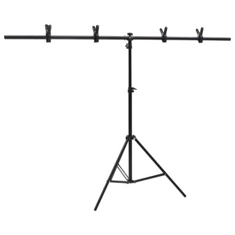 Fekete háttér állvány t-alakú 151x60x(70-200) cm