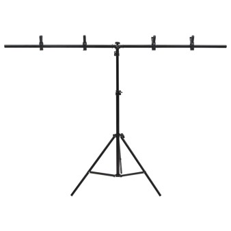 Fekete háttér állvány t-alakú 151x60x(70-200) cm